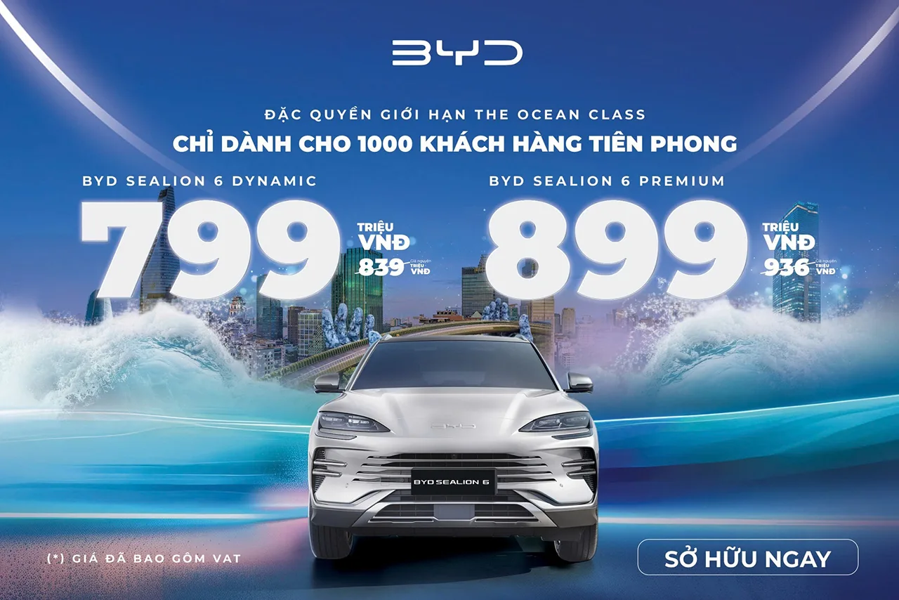 RA MẮT BYD SEALION 6 - ĐẶC QUYỀN GIỚI HẠN, CHỈ TỪ 799 TRIỆU ĐỒNG