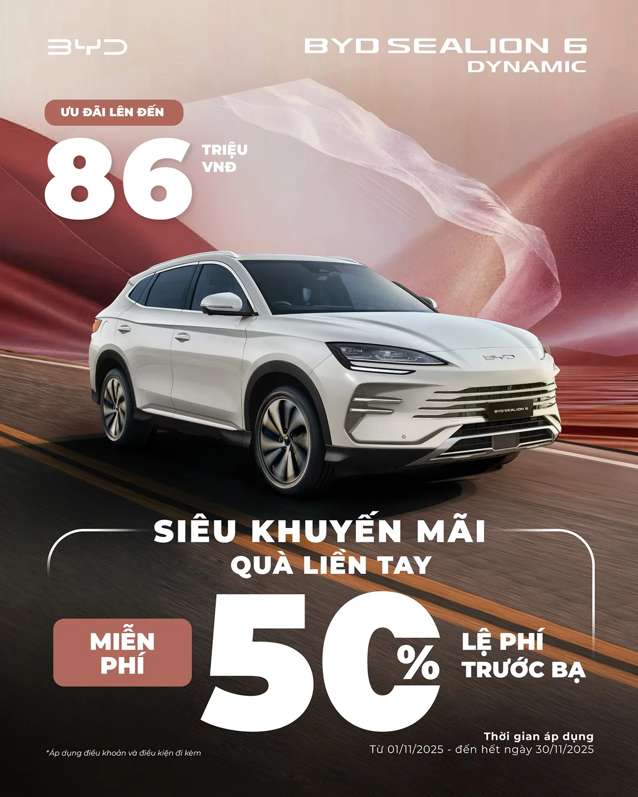 Ưu đãi mua xe BYD Sealion 6 tháng 11/2025