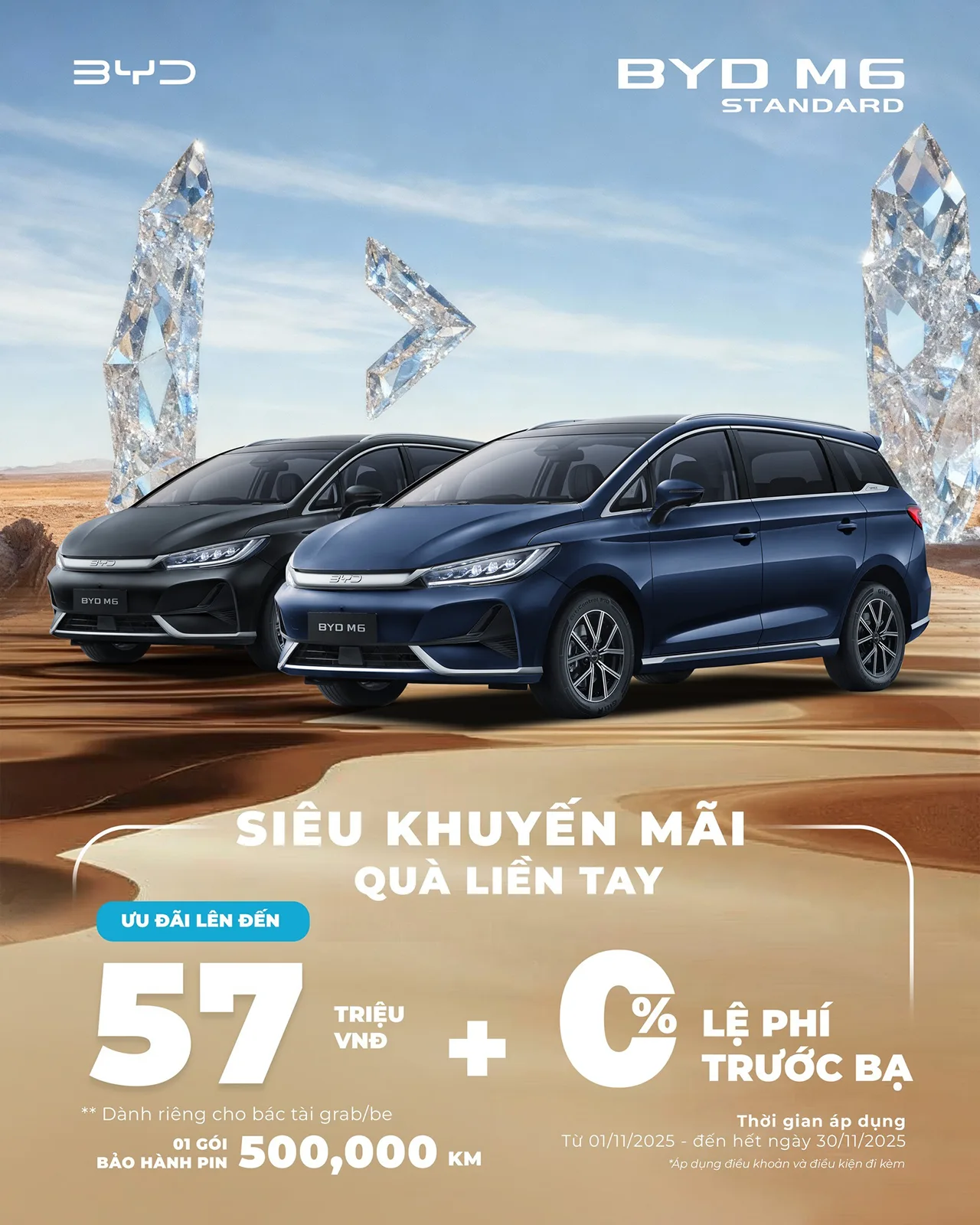 Ưu đãi mua xe điện BYD M6 7 chỗ tháng 11/2025